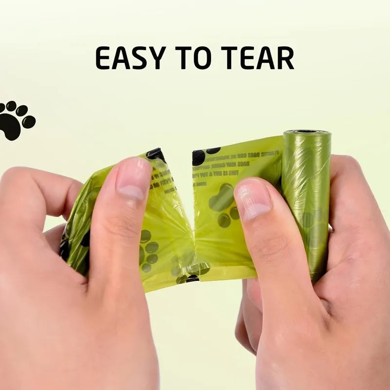 Extra Thick Leak Proof Dog Poop Bags With Paw Print