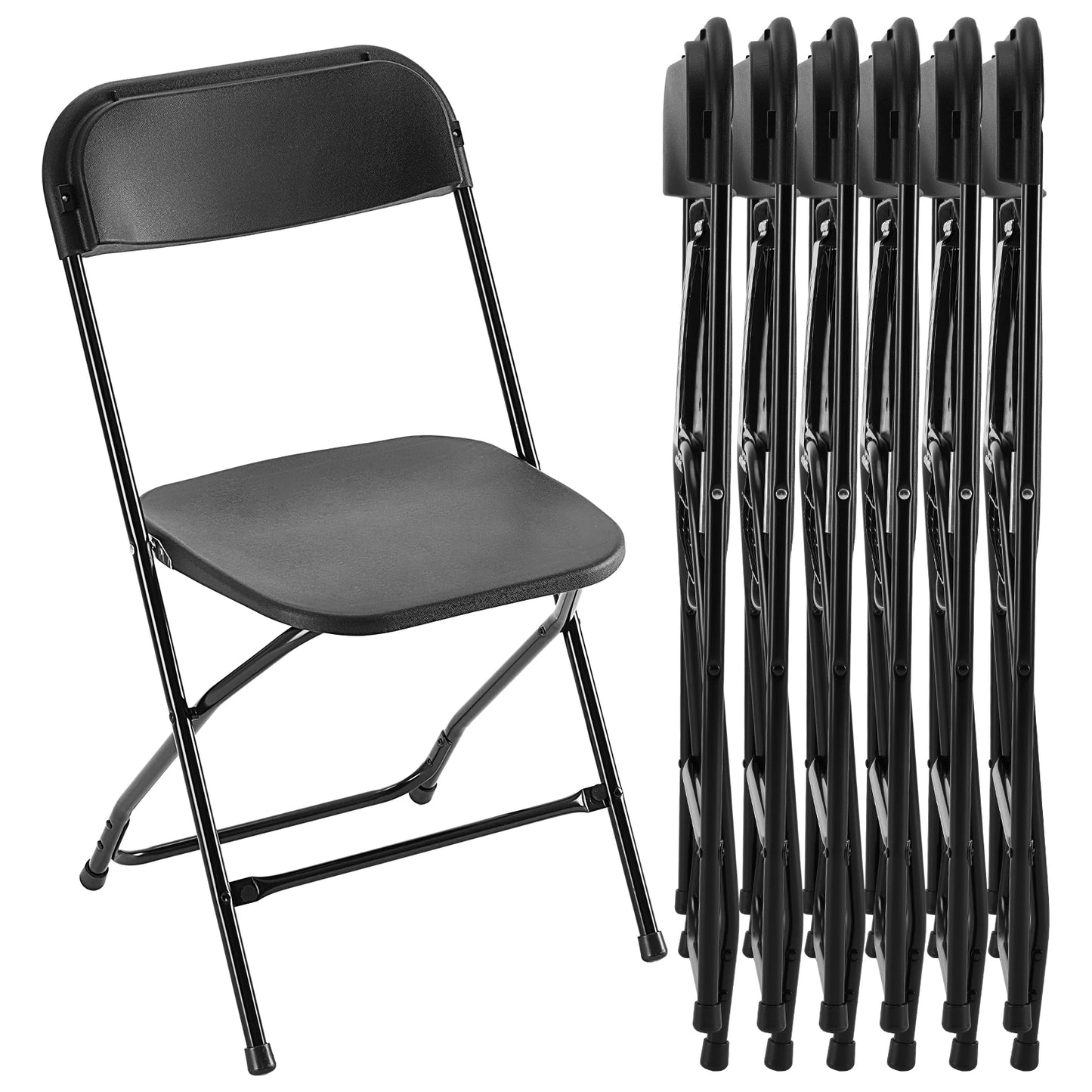 JHK Premium Faux Leather Folding Chairs With Sturdy Metal Frame