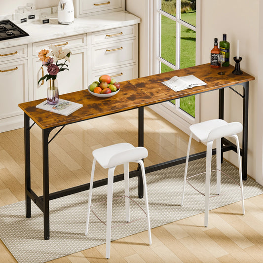 JHK Rectangular High Top Metal Bar Table For Living Room
