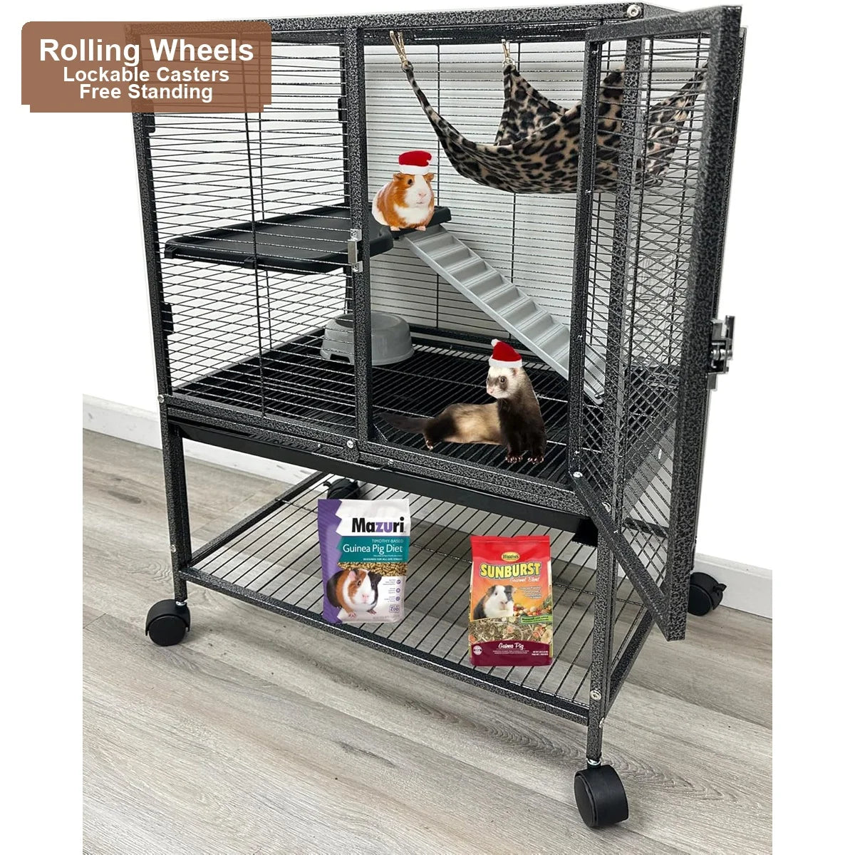 Tiered Small Animal Habitat Cage For Guinea Pigs And Rats