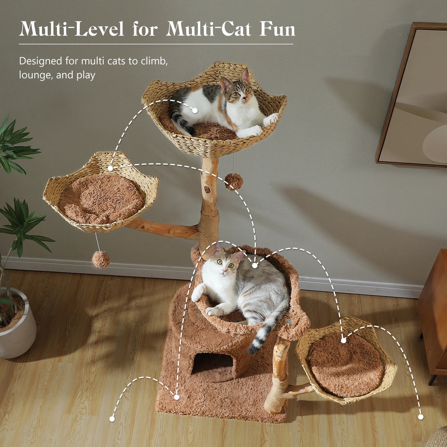 PAWZ Road Five-Tier Cat Tree Tower With Sisal Posts