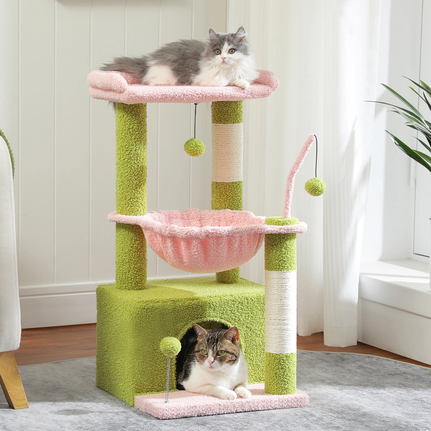 Pequlti 4 In 1 Cactus Cat Tree With Scratching Post