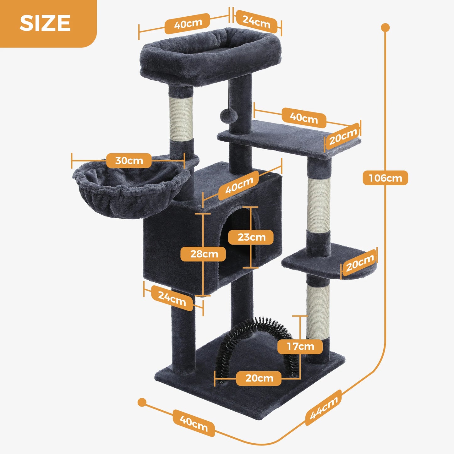 Pawz Road Multi Tier Cat Tree With Sisal Scratching Posts