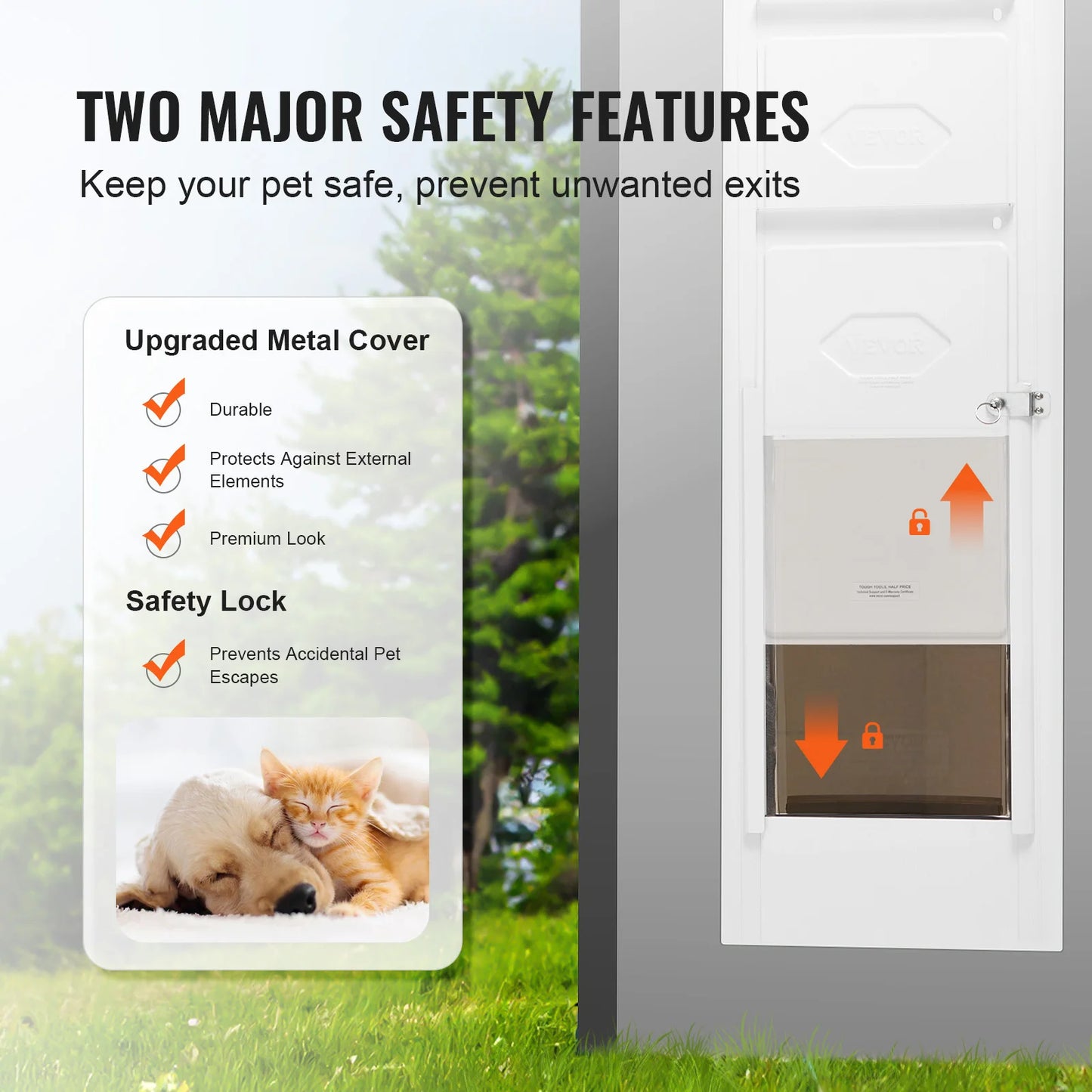 Adjustable Aluminum Frame Pet Door For Sliding Glass Doors