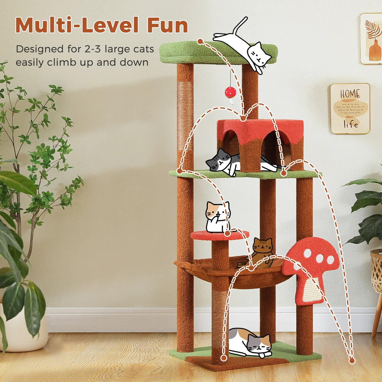 Pawz Road Cat Tower With Scratching Posts And Hammock