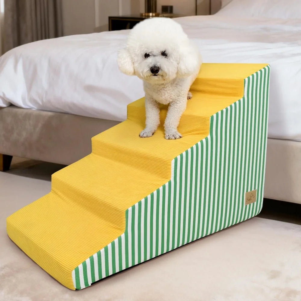High Density Foam Dog Stairs With Gentle Slope And Cover