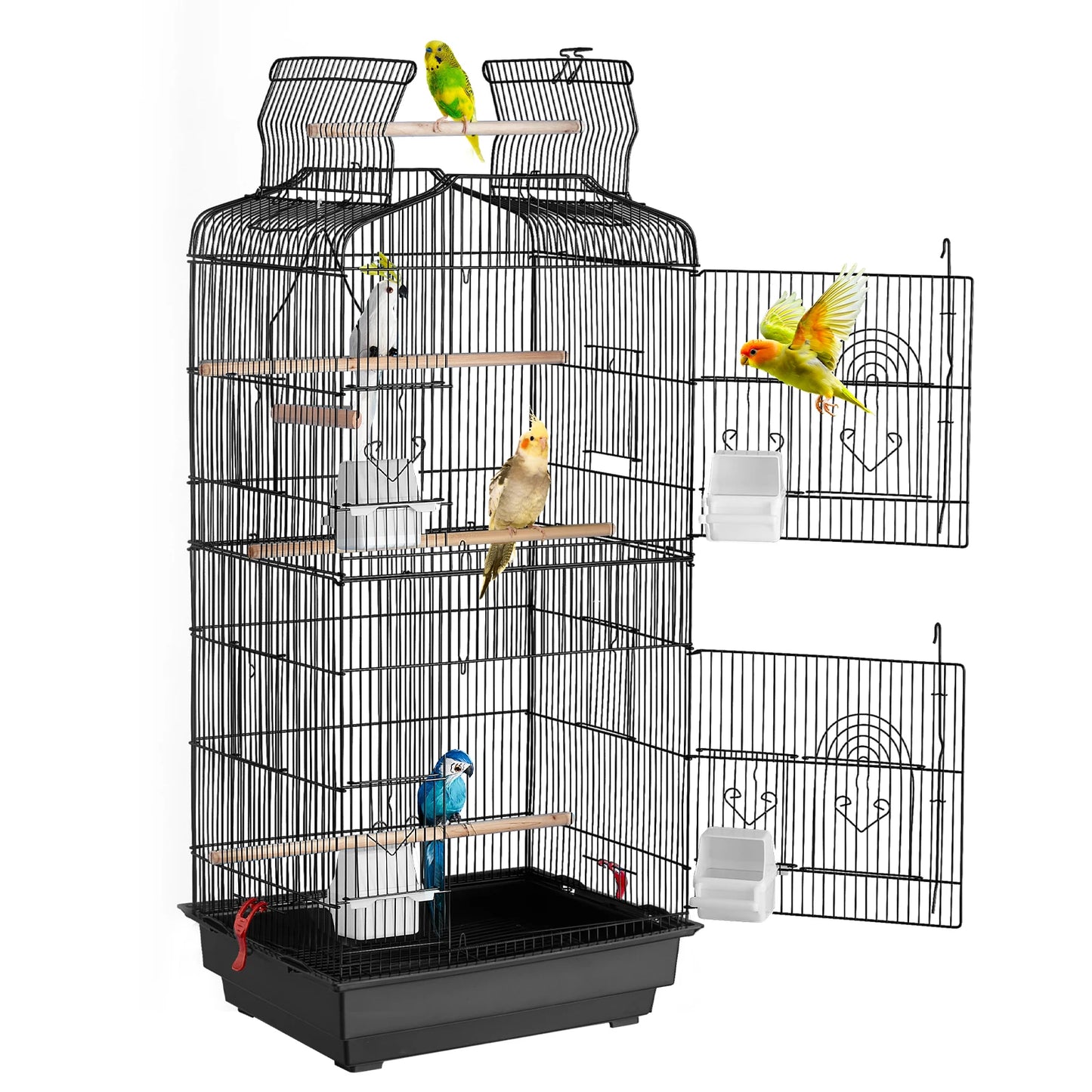 Open Top Hanging Parrot Bird Cage With Swing And Perch