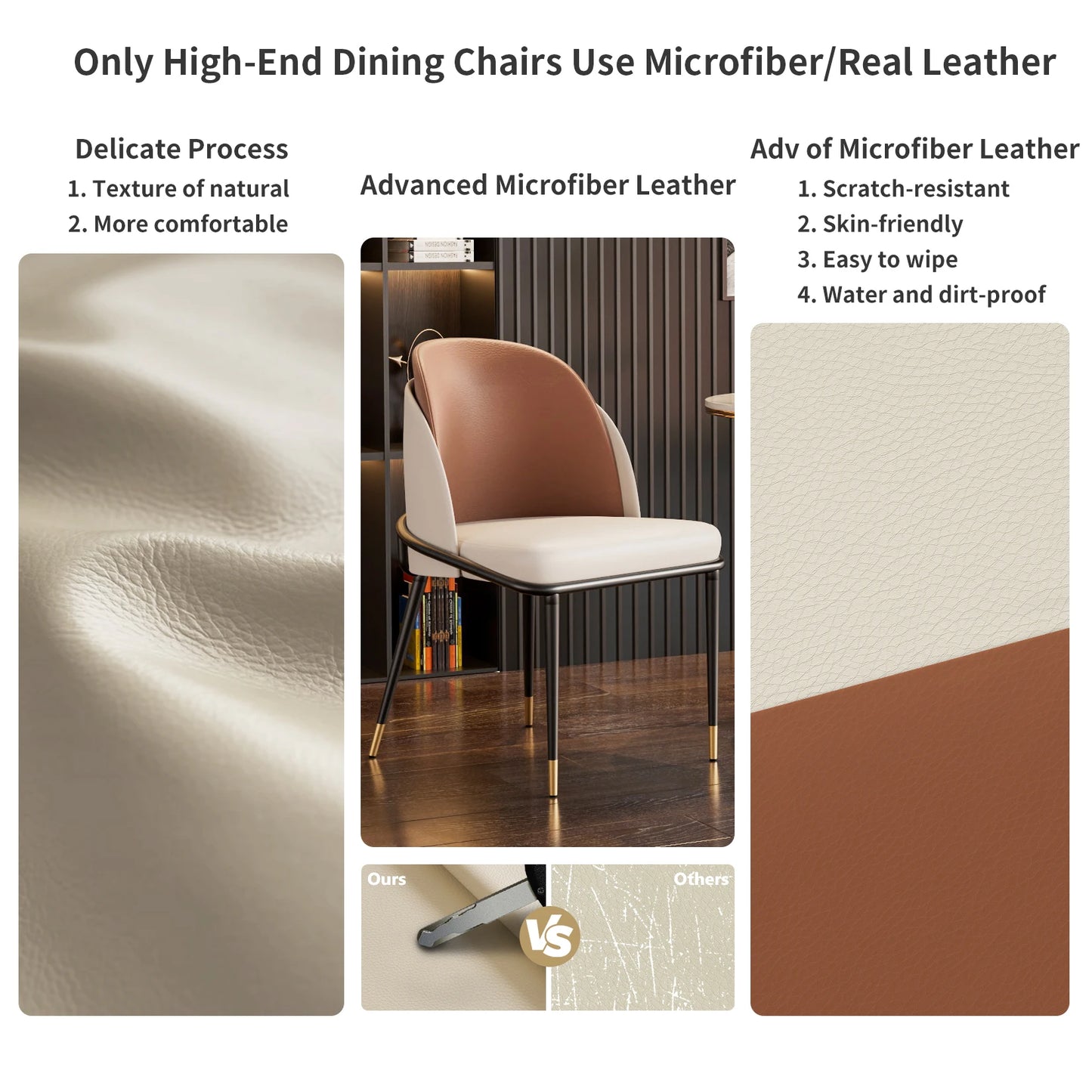 Modern Faux Leather Dining Chair Set With Padded Upholstery