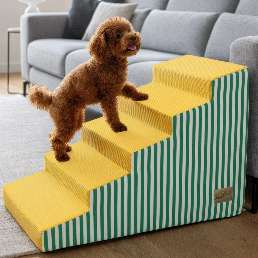 High Density Foam Dog Stairs With Gentle Slope And Cover