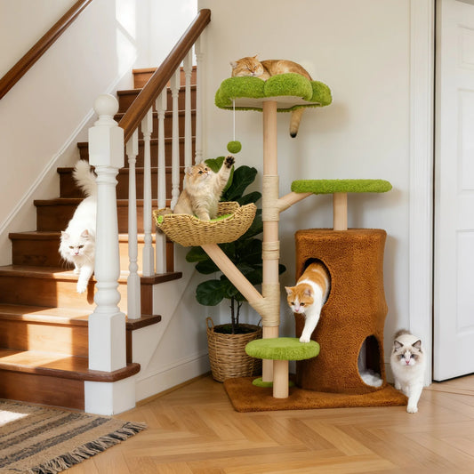 BINGOPAW Multi Level Cat Tree Activity Tower With Sisal Posts