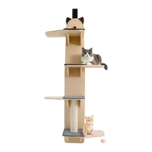 Door Hanging Cat Tree With Scratch Post And Teaser Ball