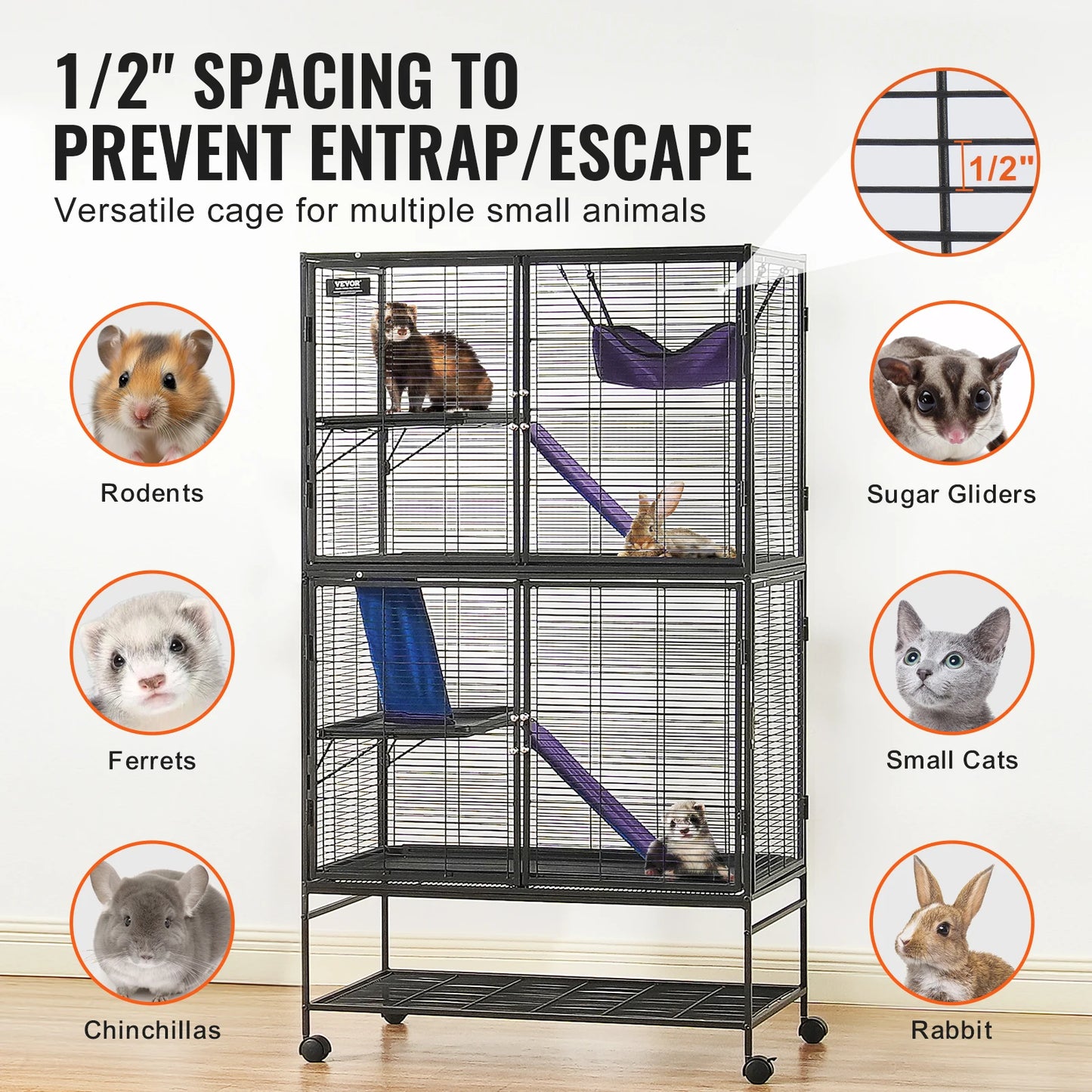 Ferret Cage 4-Tier Critter Nation Metal Cage Small Animals