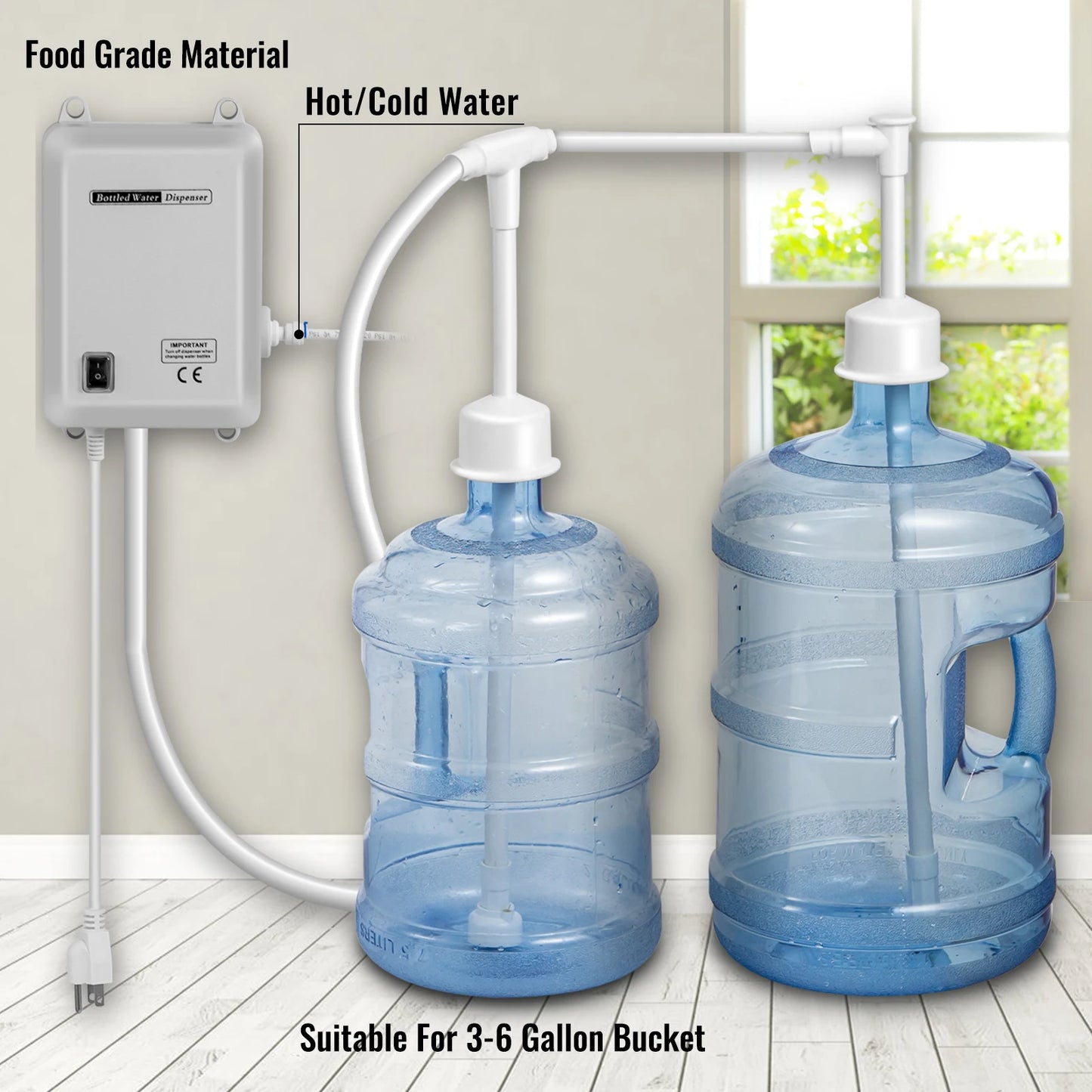 SucceBuy Water Bottle Dispenser Pump System Filter Softener Single/Double Pipe Reverse Osmosis Equipment for Ice Maker