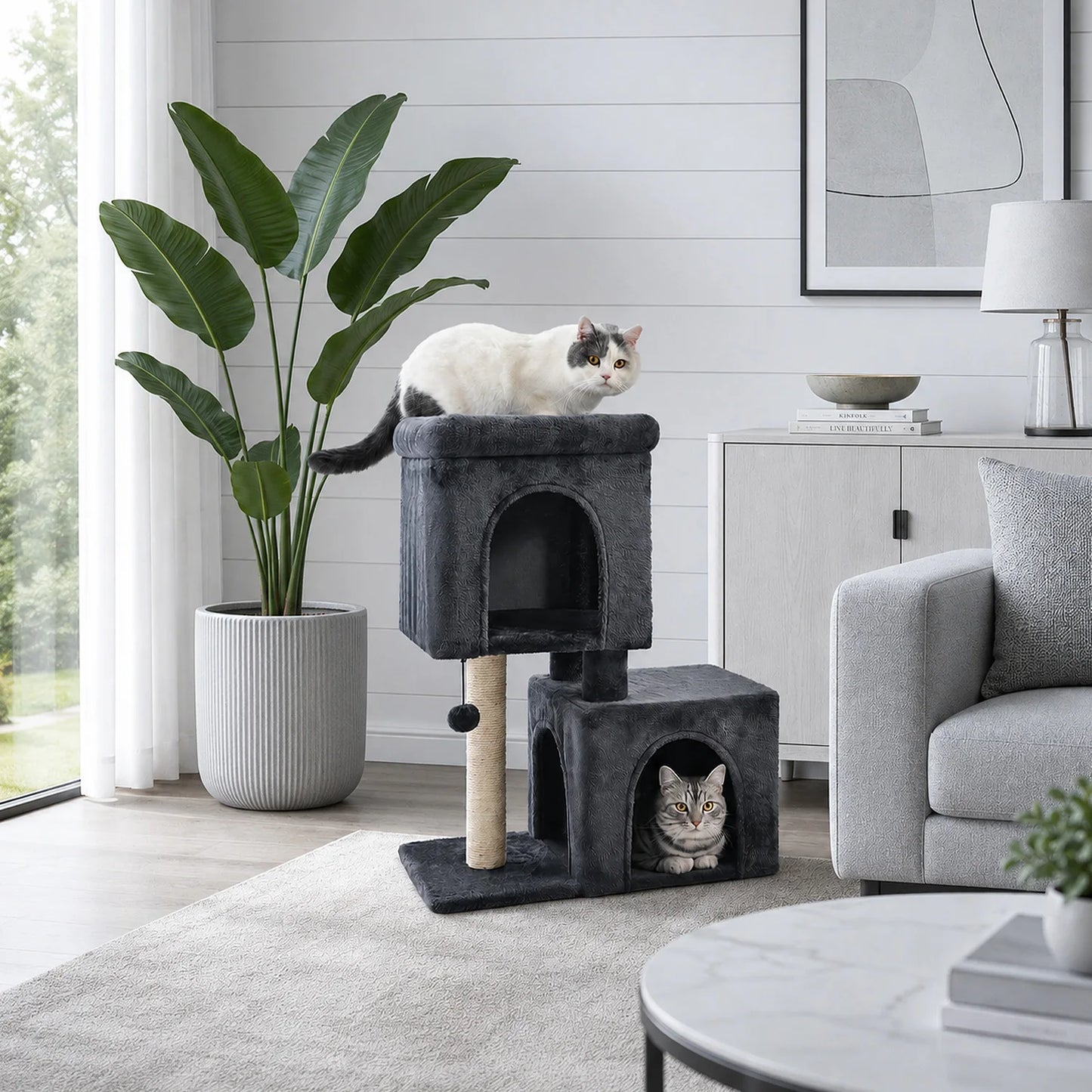 PAWZ Road Cat Tree with Sisal Scratching Posts Cozy Condos
