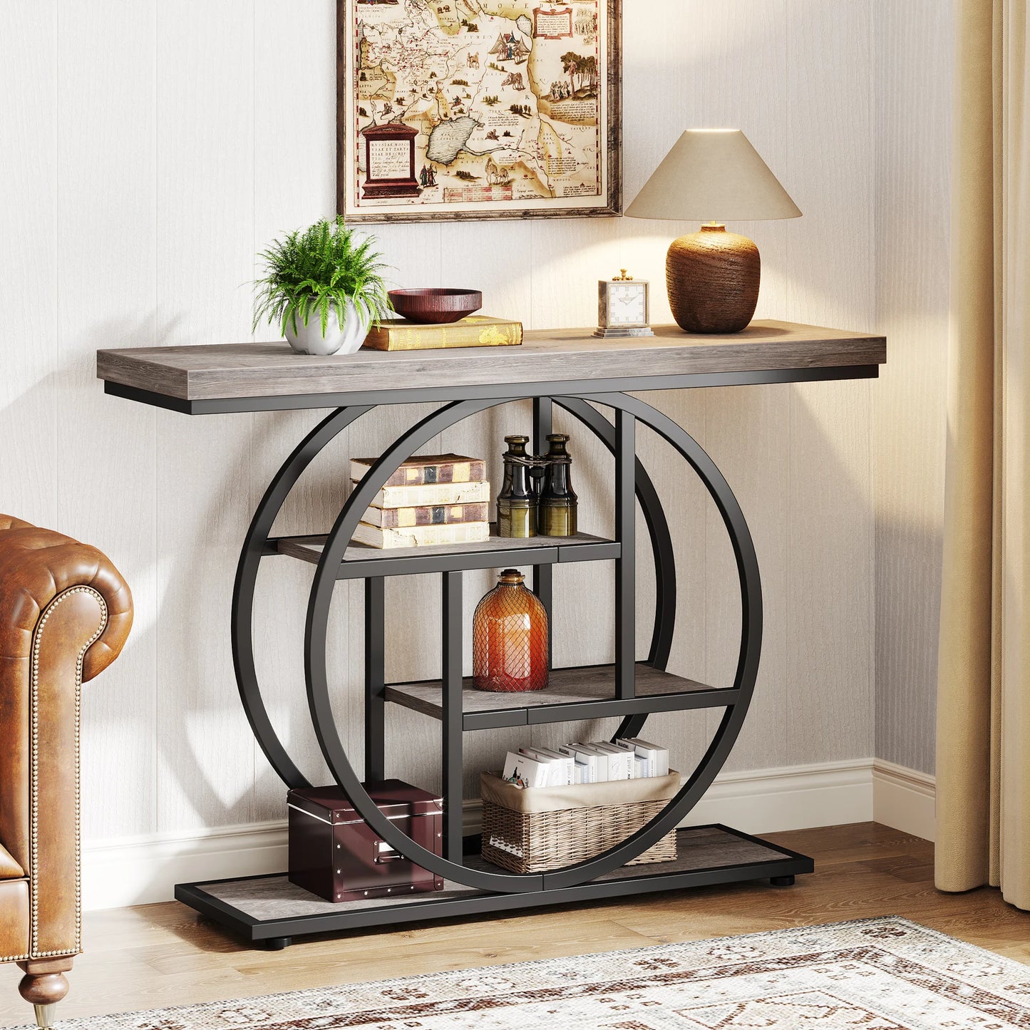 Tribesigns 4 Tier Metal Console Table Entryway Living Room Storage