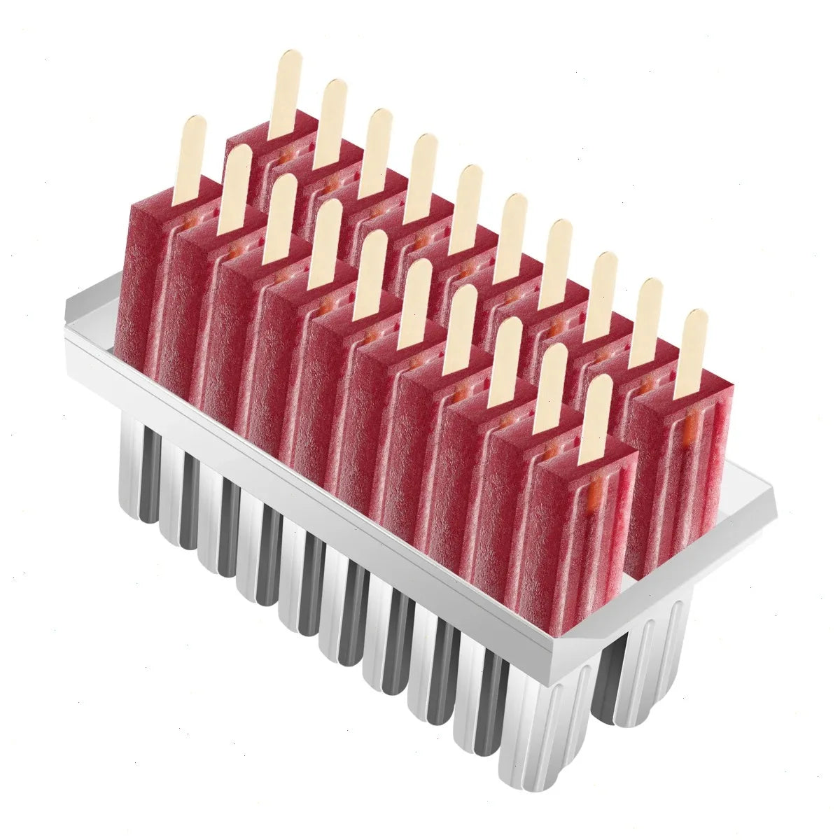 Ice Pop Mold, 0.8mm Stainless Steel, Makes 10/20/30 Pops, Removable One at a Time, Fast Freeze Design, Easy to Clean