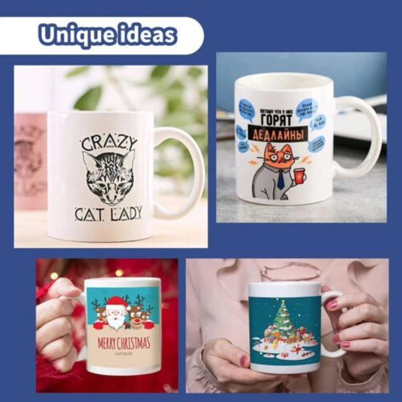 HTVRONT Sublimation Mugs Blank White Ceramic Sublimation Cups, Bulk Mugs for Coffee, Tea, Latte, Soup, Milk, Hot Cocoa 11 oz Set of 12