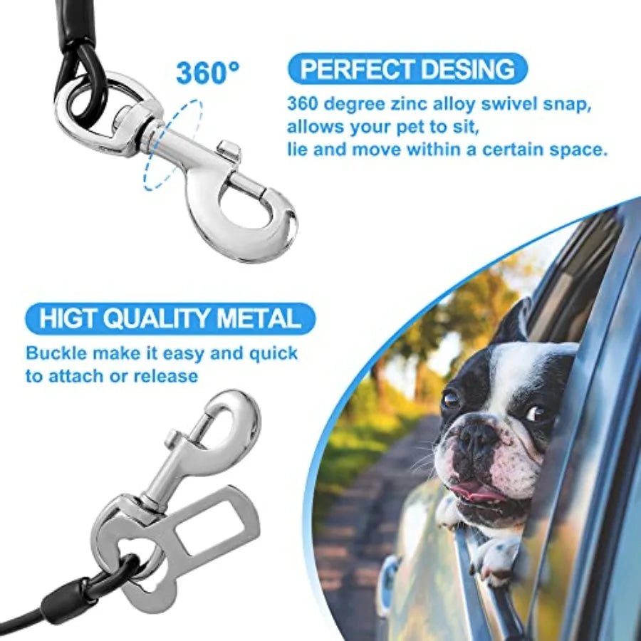 Coated Nylon Dog Car Seat Belt Harness Safety Restraint