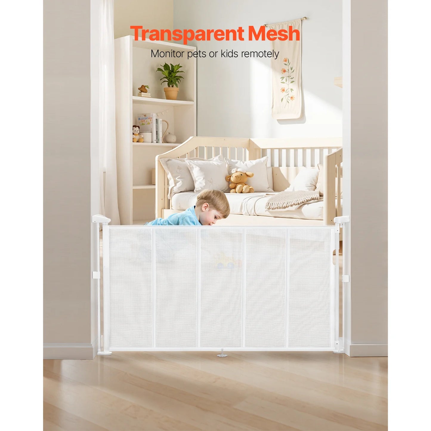 SucceBuy Retractable Baby And Pet Safety Gate For Indoor Home