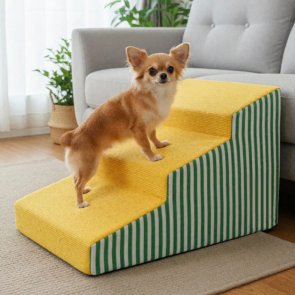 High Density Foam Dog Stairs With Gentle Slope And Cover