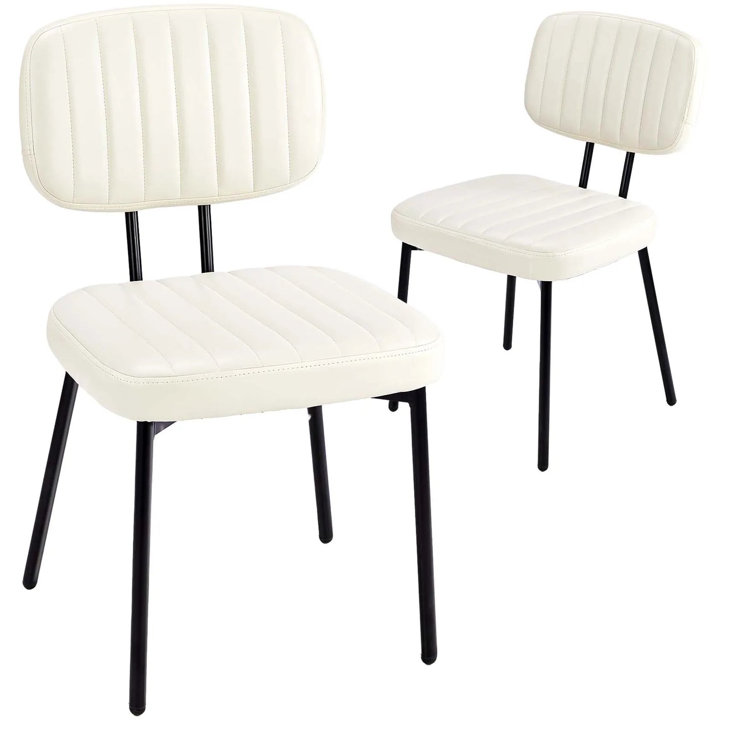 JHK Modern Faux Leather Dining Chairs With Lumbar Support