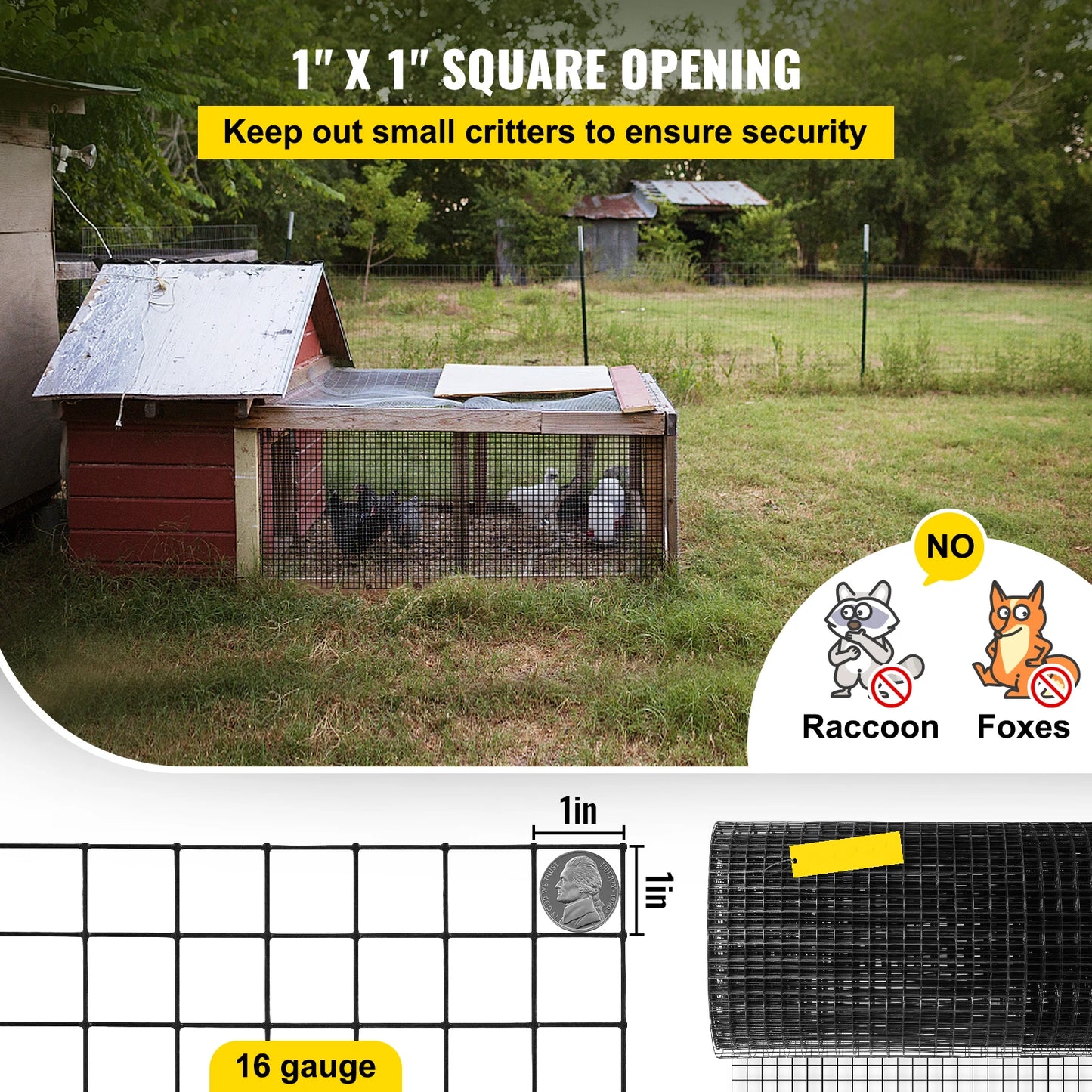 SucceBuy Vinyl Coated Welded Wire Fence Chicken And Rabbit Mesh