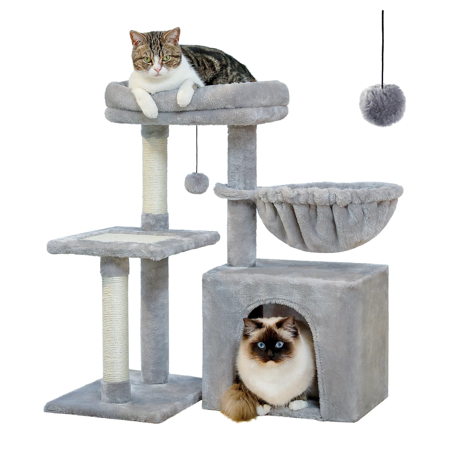 PAWZ Road Indoor Cat Tree Tower With Scratching Post Hammock