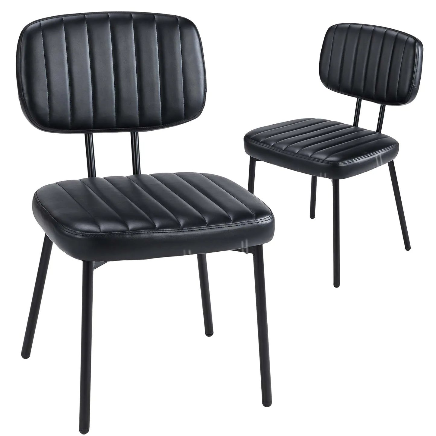 JHK Modern Faux Leather Dining Chairs With Lumbar Support