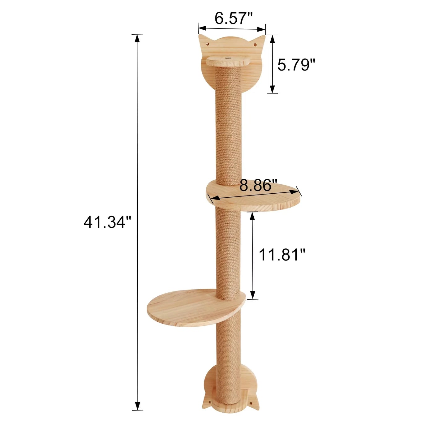 Wall Mounted Sisal Cat Tree With Scratching Posts And Hammock