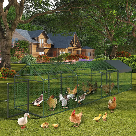 HiMISS Heavy Duty Walk In Chicken Run With UV Cover