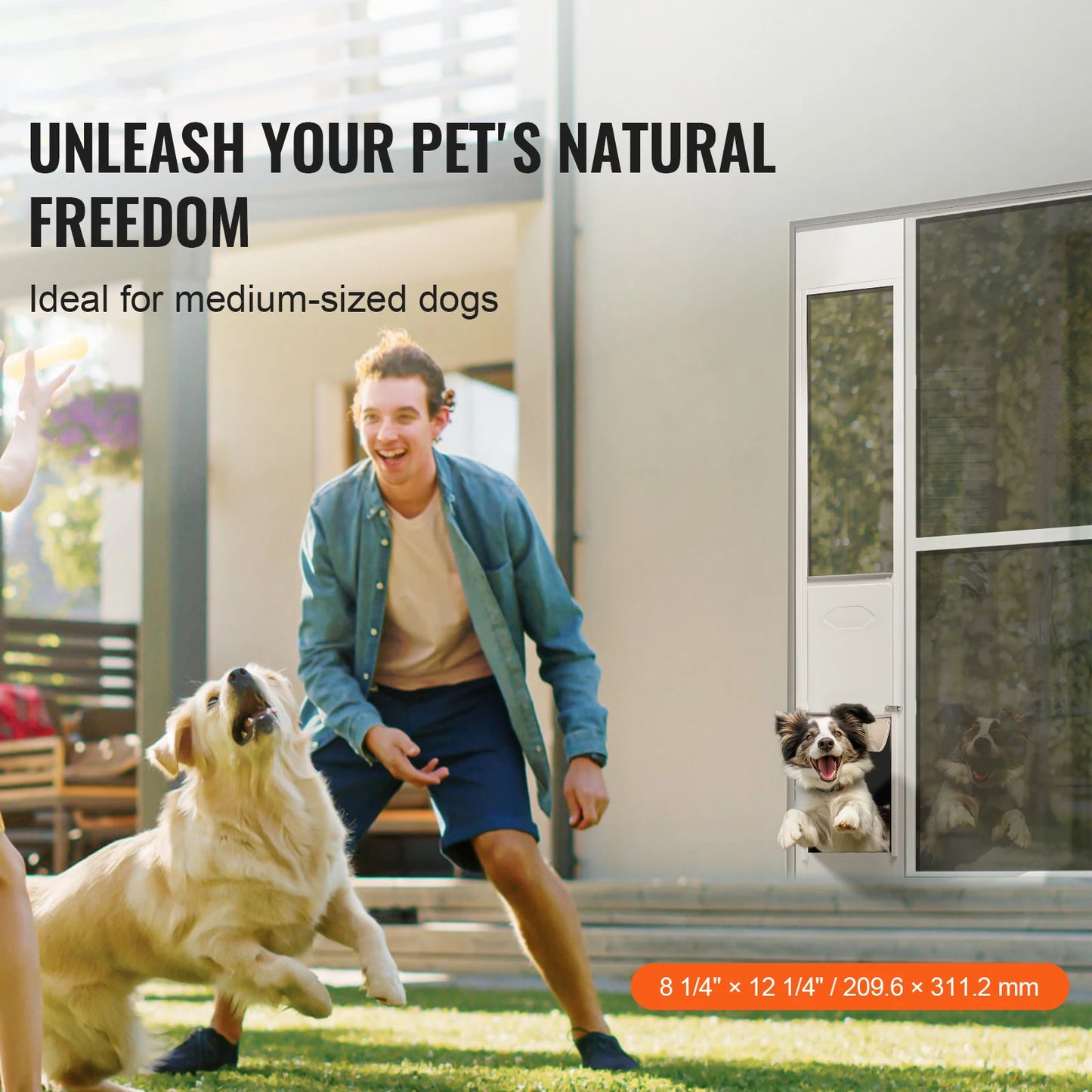 Adjustable Aluminum Frame Pet Door For Sliding Glass Doors