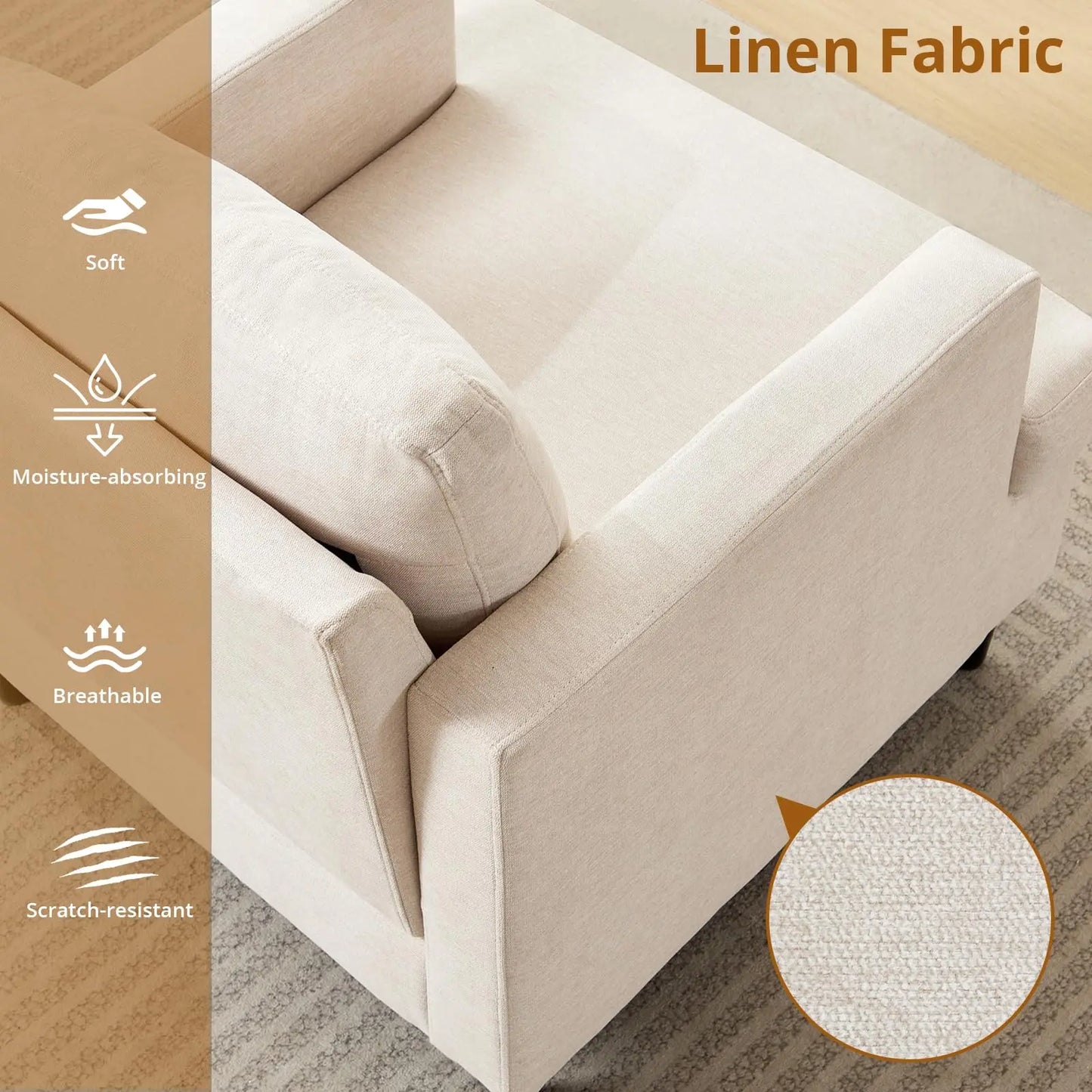 Modern Upholstered Accent Chair With Deep Plush Seat For Home