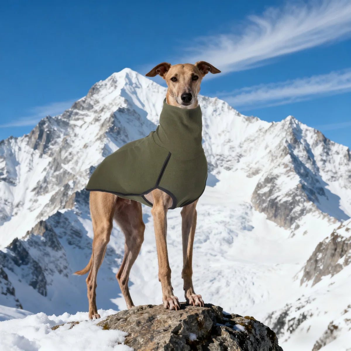 Greyhound Dog Winter Coat Pajamas Turtleneck Stretch Outfit