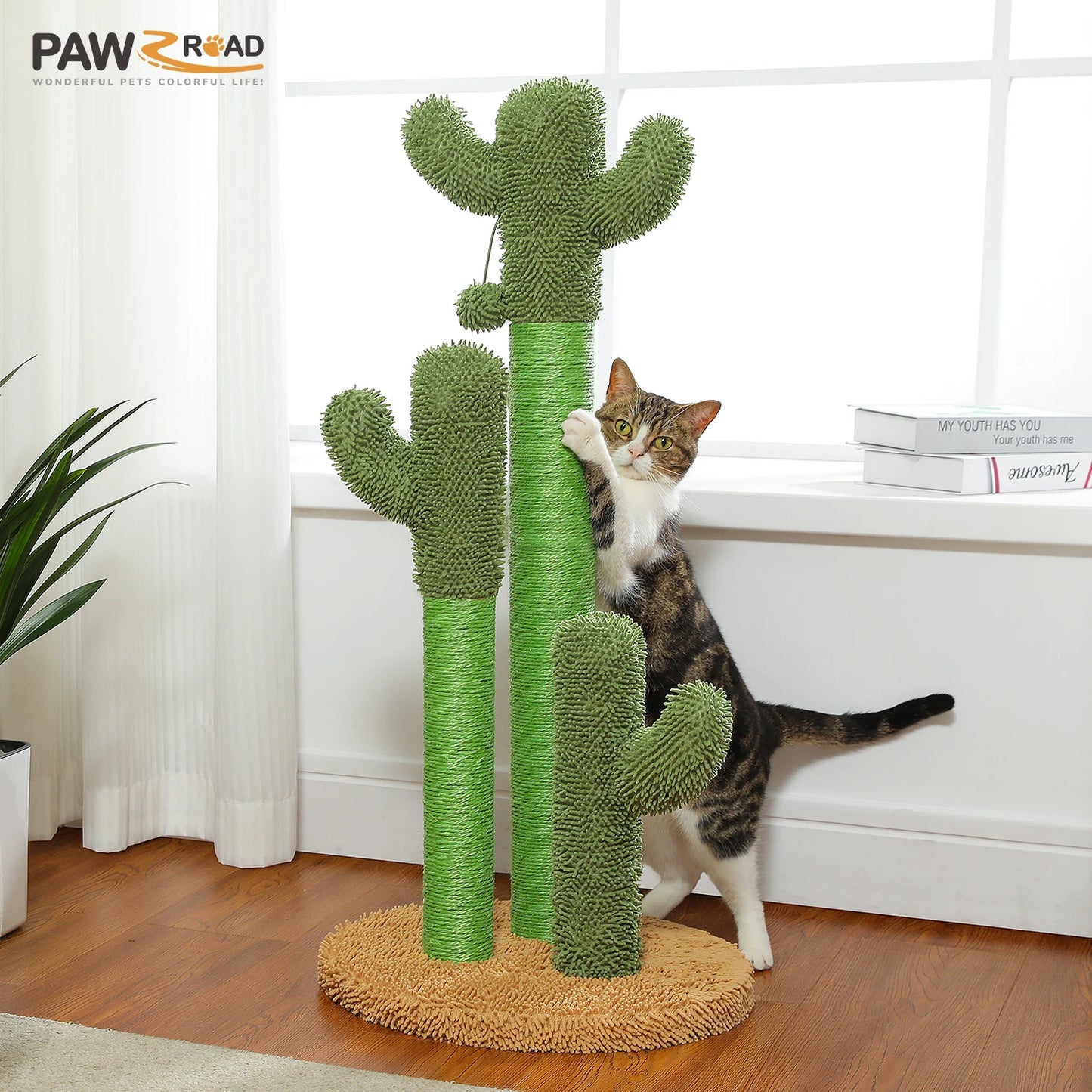 PEQULTI Cactus Cat Tree With Hammock And Scratch Platform
