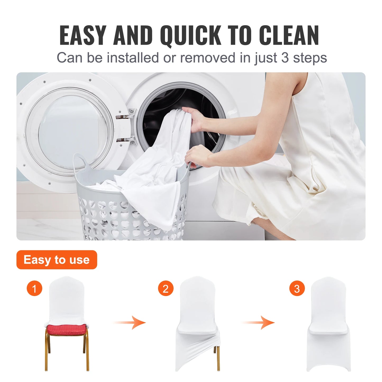 SucceBuy Protective Spandex Wedding Chair Seat Covers
