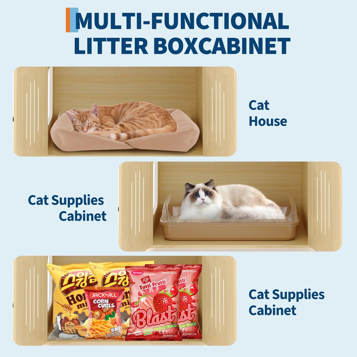 Studyset Multilevel Cat Tree With Hidden Litter Box Enclosure
