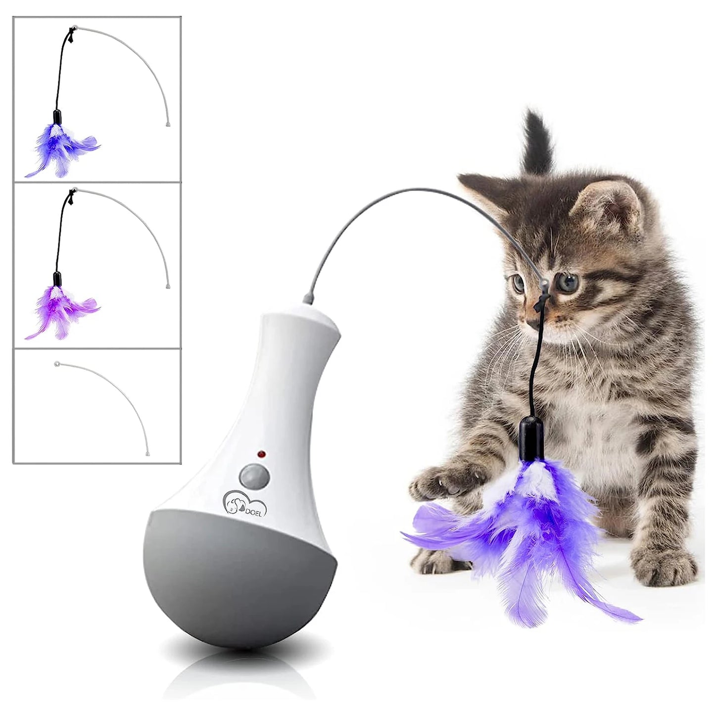 Cat Interactive Feather Toy Teaser For Indoor Play Rotation