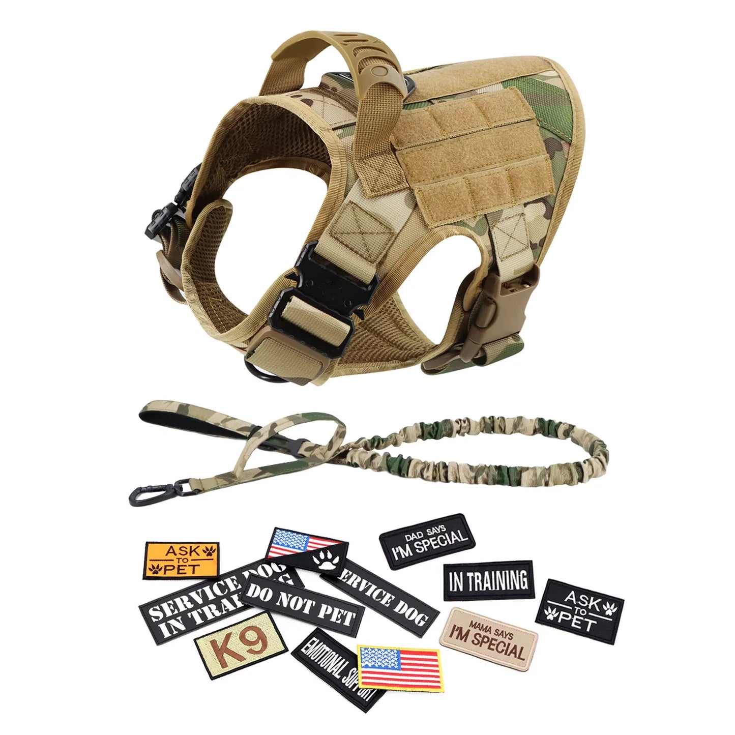 Tactical Nylon Dog Harness Vest With Quick Release Buckle
