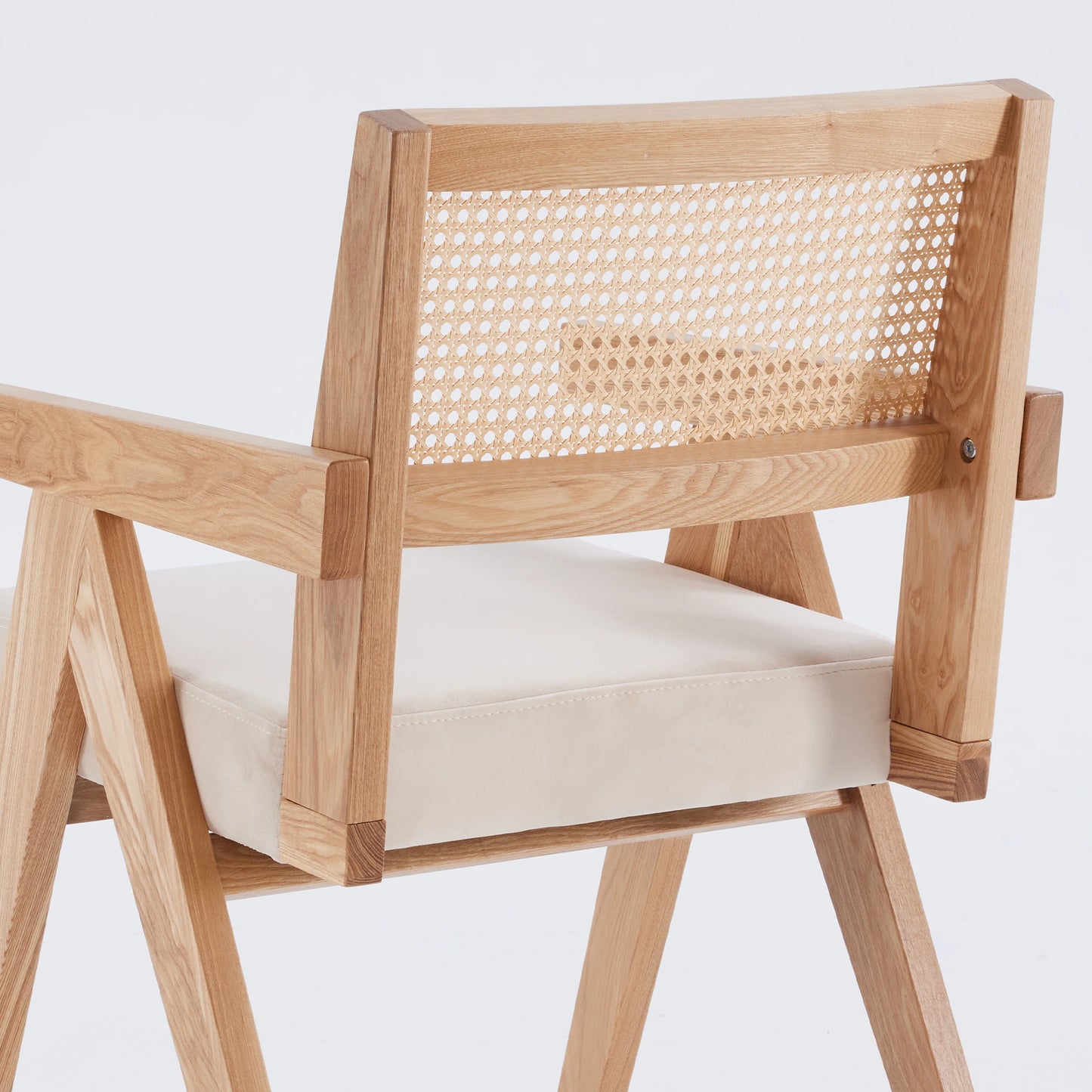 FARINI Mid Century Rattan Dining Chairs With Ash Wood Frame