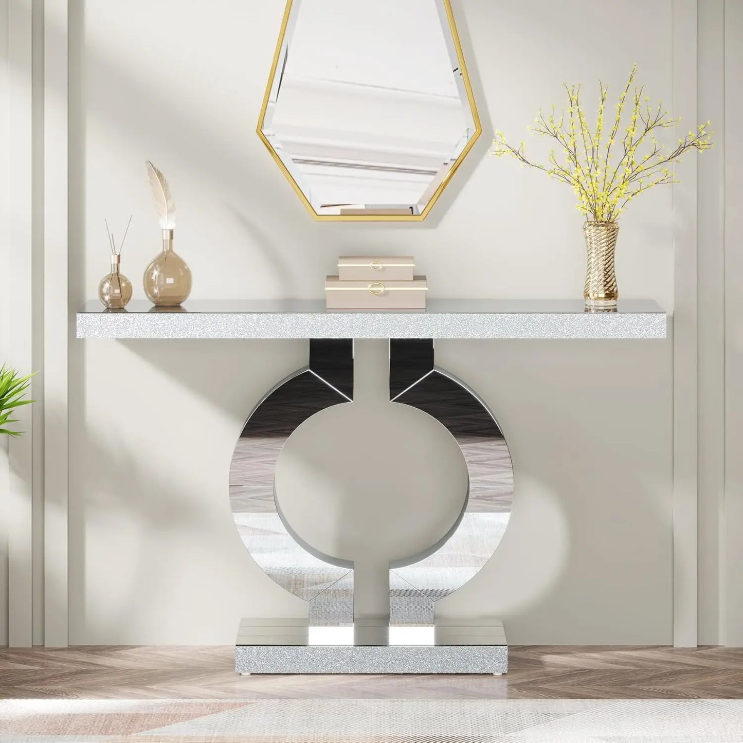 Tribesigns Modern Mirrored Console Table Entryway Home Decor