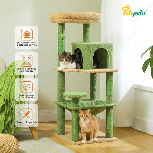 PETEPELA Cat Tree Indoor 5 Level Tower With Metal Frame