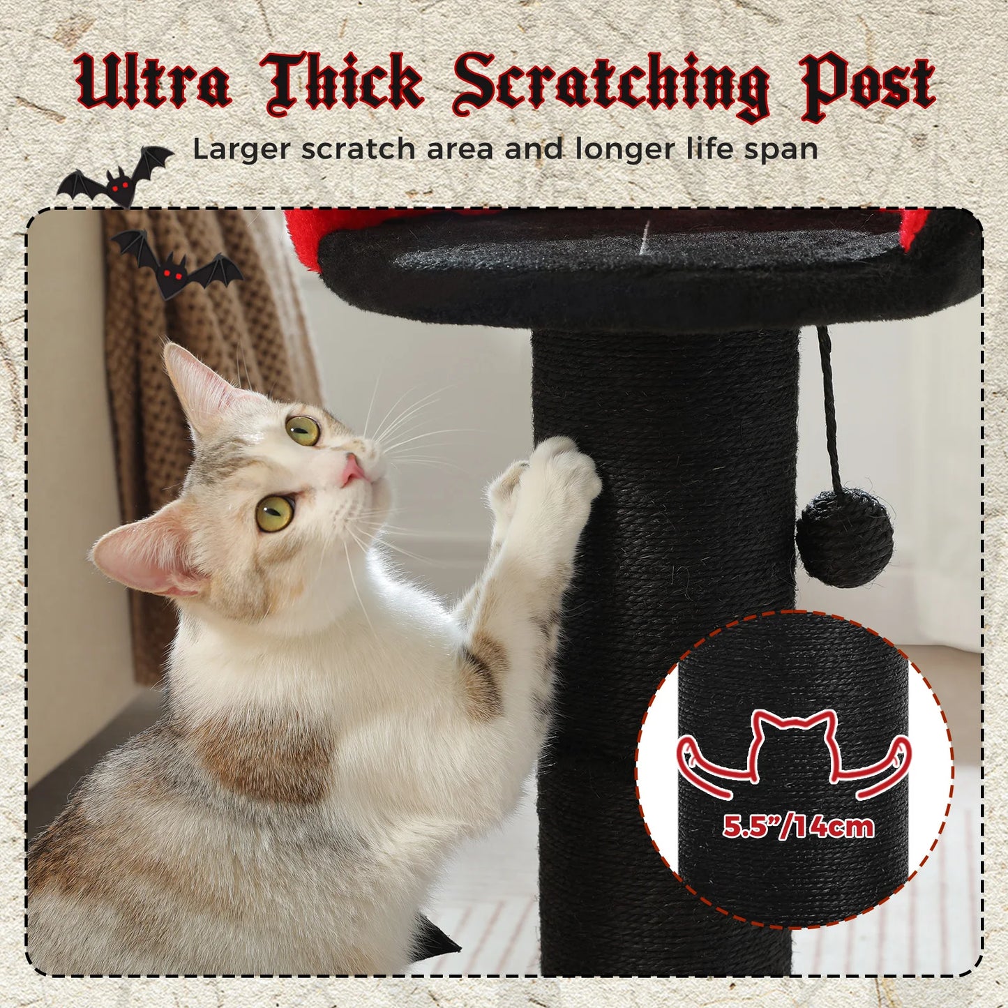 Pawz Road Gothic Cat Tree With Removable Bed And Toys