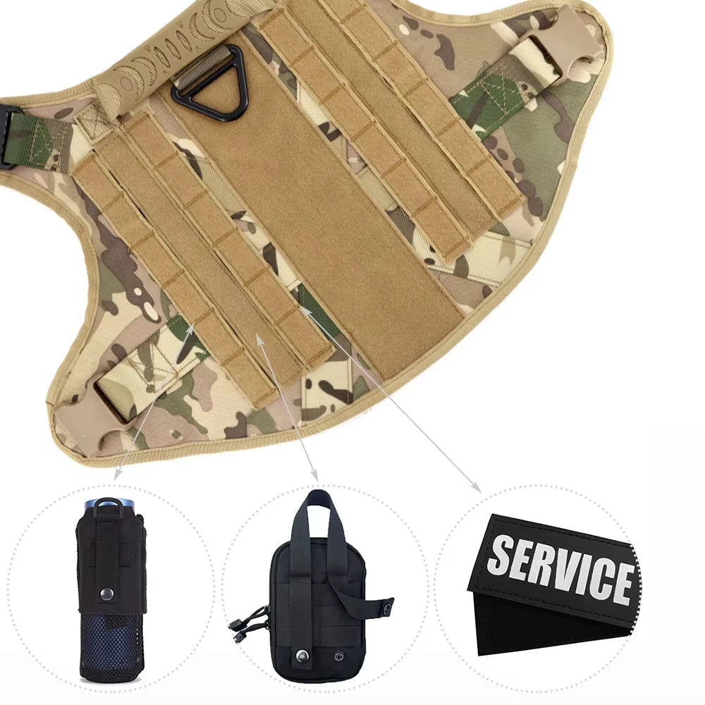Tactical Nylon Dog Harness Vest With Quick Release Buckle