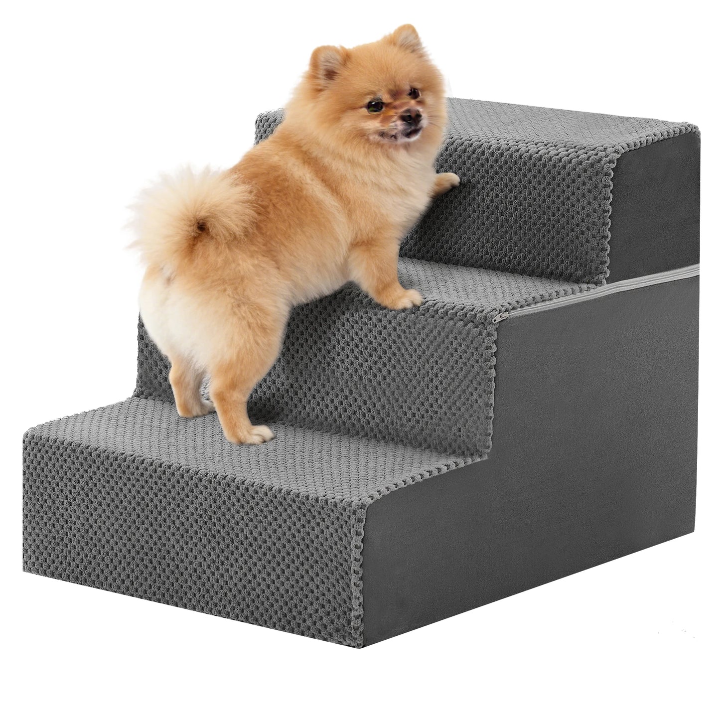 Foam Pet Stair Ramp With Curved Steps For Indoor Dogs