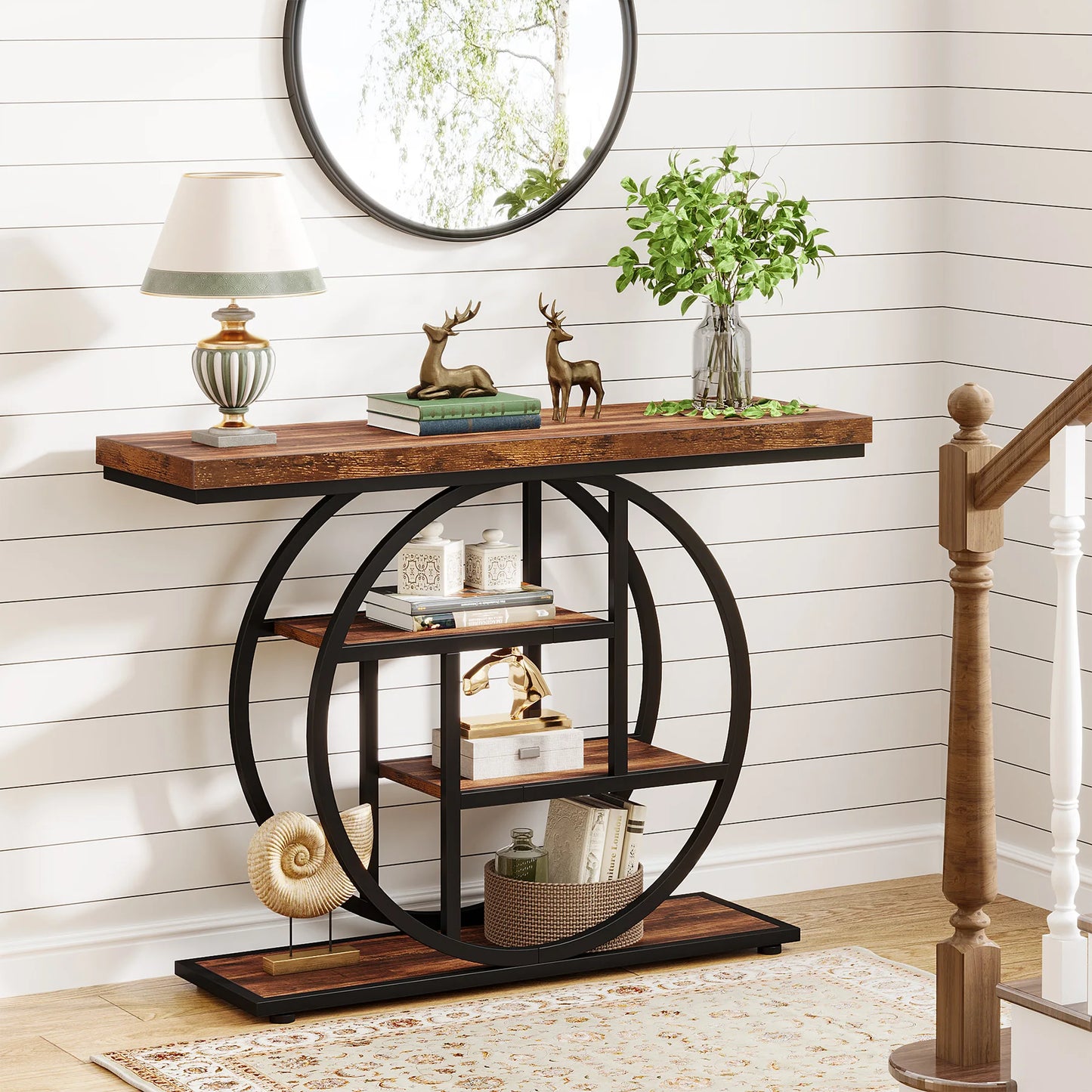 Tribesigns 4 Tier Metal Console Table Entryway Living Room Storage