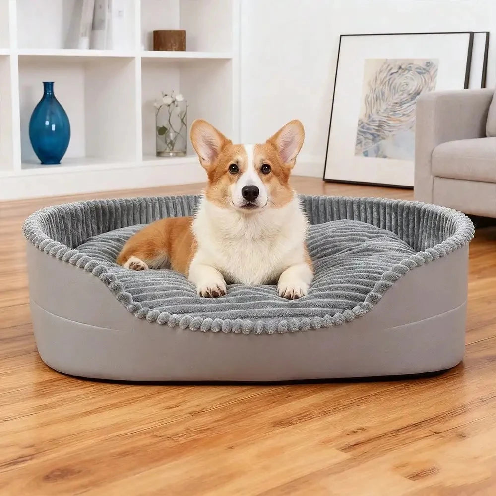 Luxurious Cotton Pet Bed For Dogs And Cats With Warm Mat