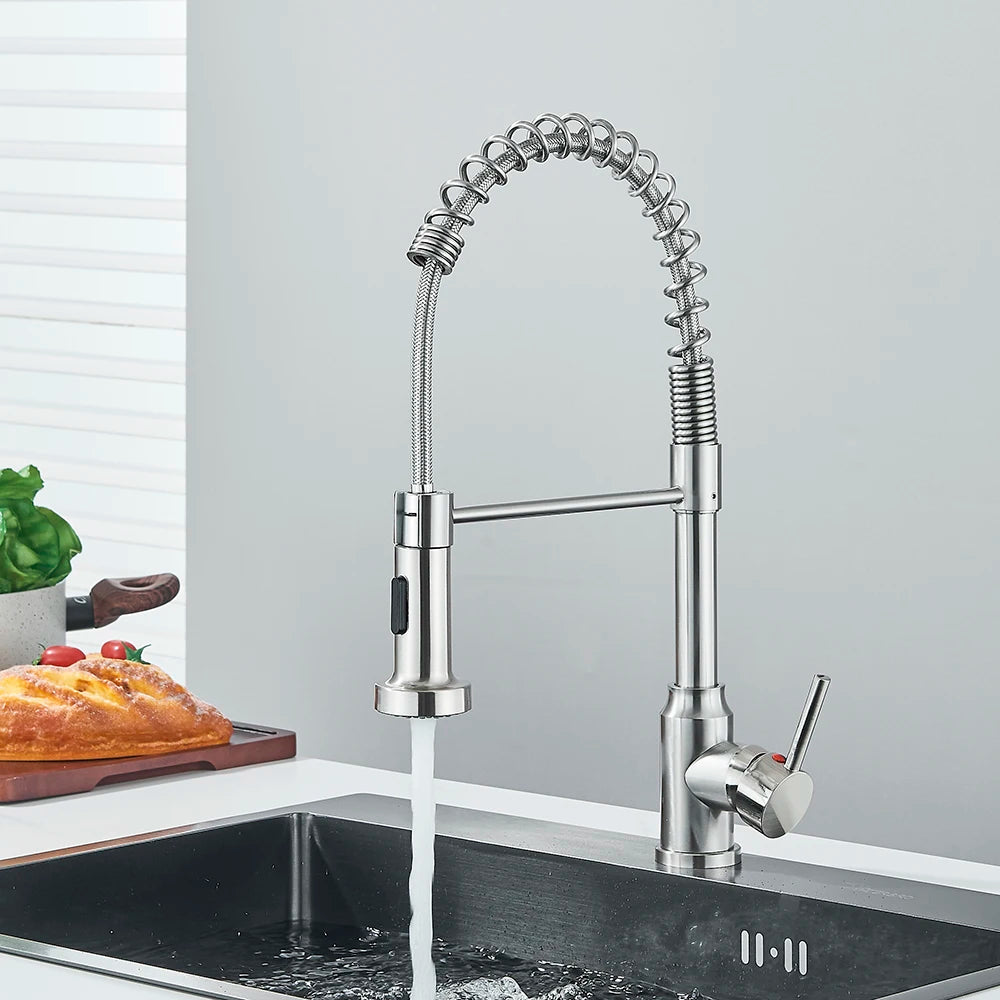 Removable Gourmet Kitchen Faucet 2 Modes Sprayer Rotatable Deck Mount Single Handle Cold Hot Water Mixer Kitchen Sink Crane