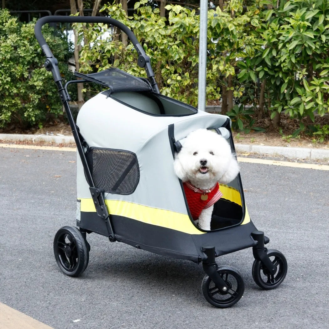 Bingopaw Portable Dog Stroller Dual Entry Wagon Cart All Terrain