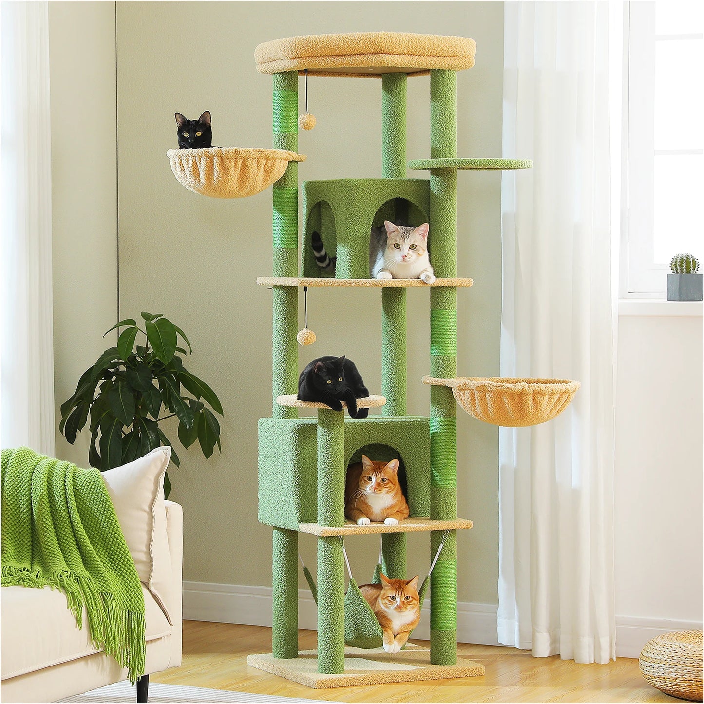 PAWZ Road Tall Cat Tree With Scratching Posts Perch