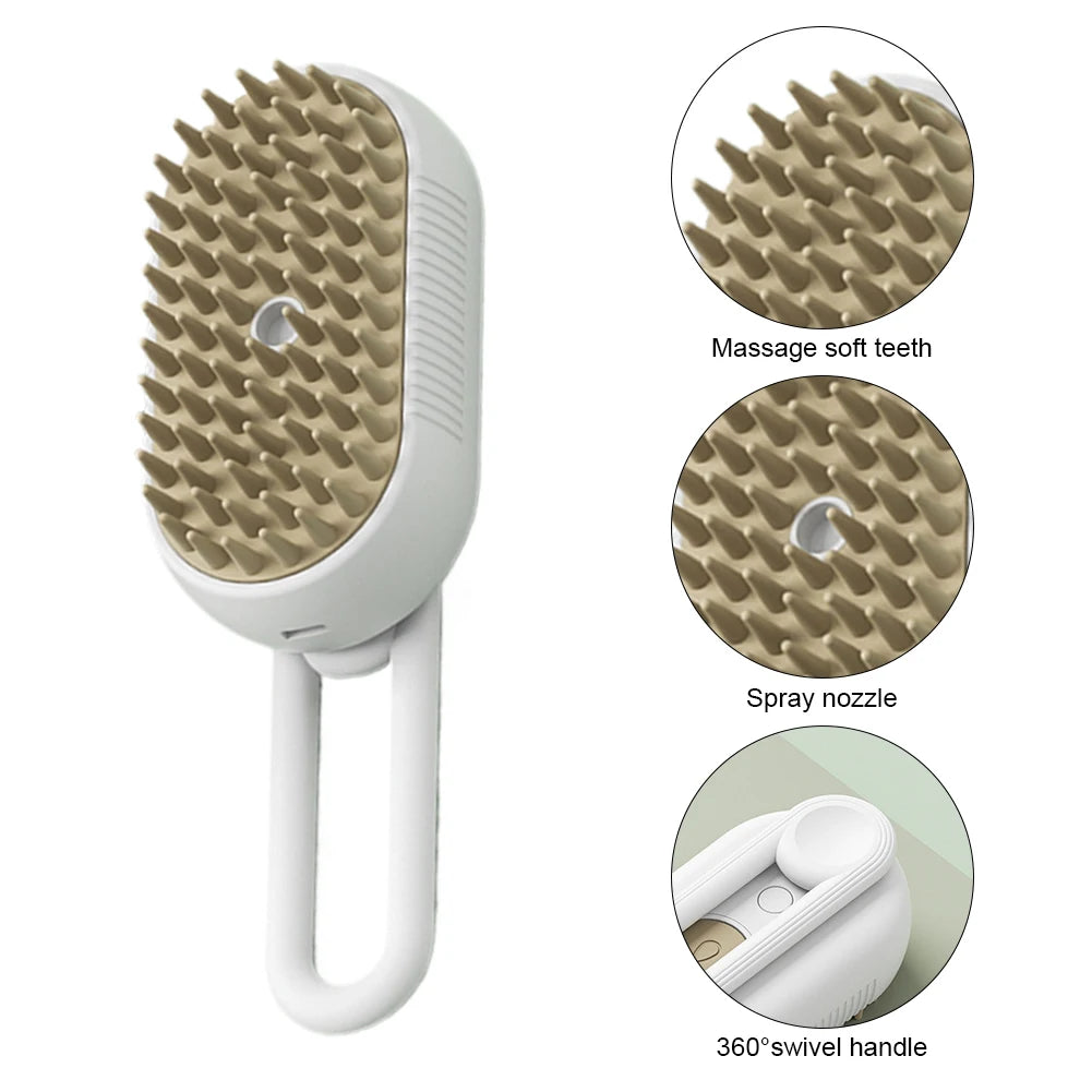 3 In 1 Electric Pet Grooming Brush With Water Spray